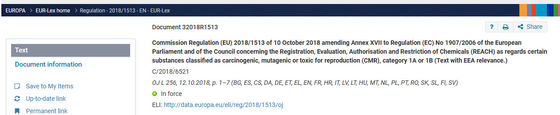 Buy Entry 72 of Commission Regulation (EU) 2018/1513 amending Annex XVII of REACH Regulation (EC) No 1907/2006 online manufacture